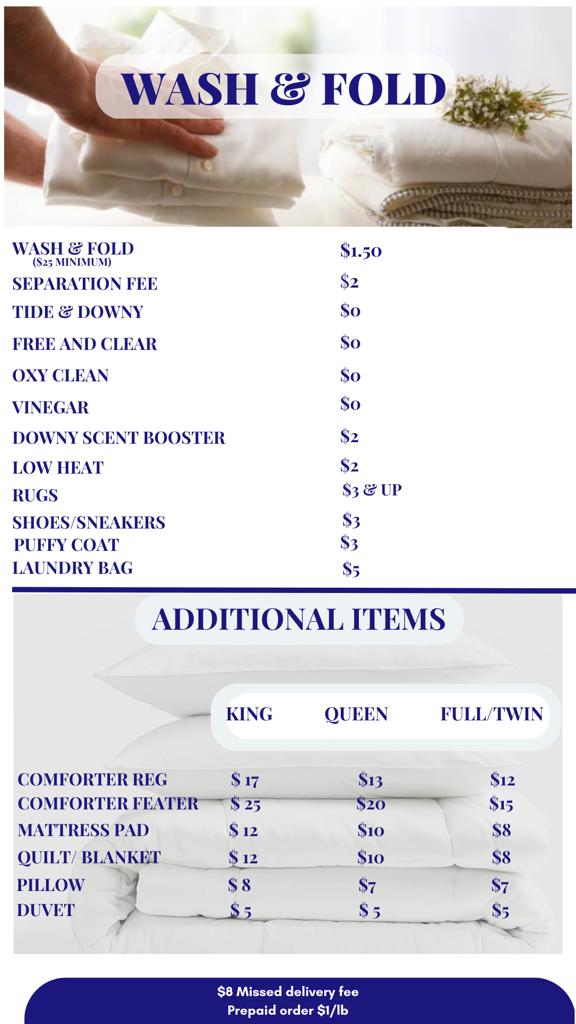 Prices Same Day Mobile Laundry